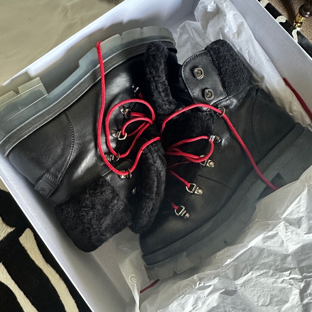 Bogner Swansea mid boots Leather and shearling lined black boots size 10US